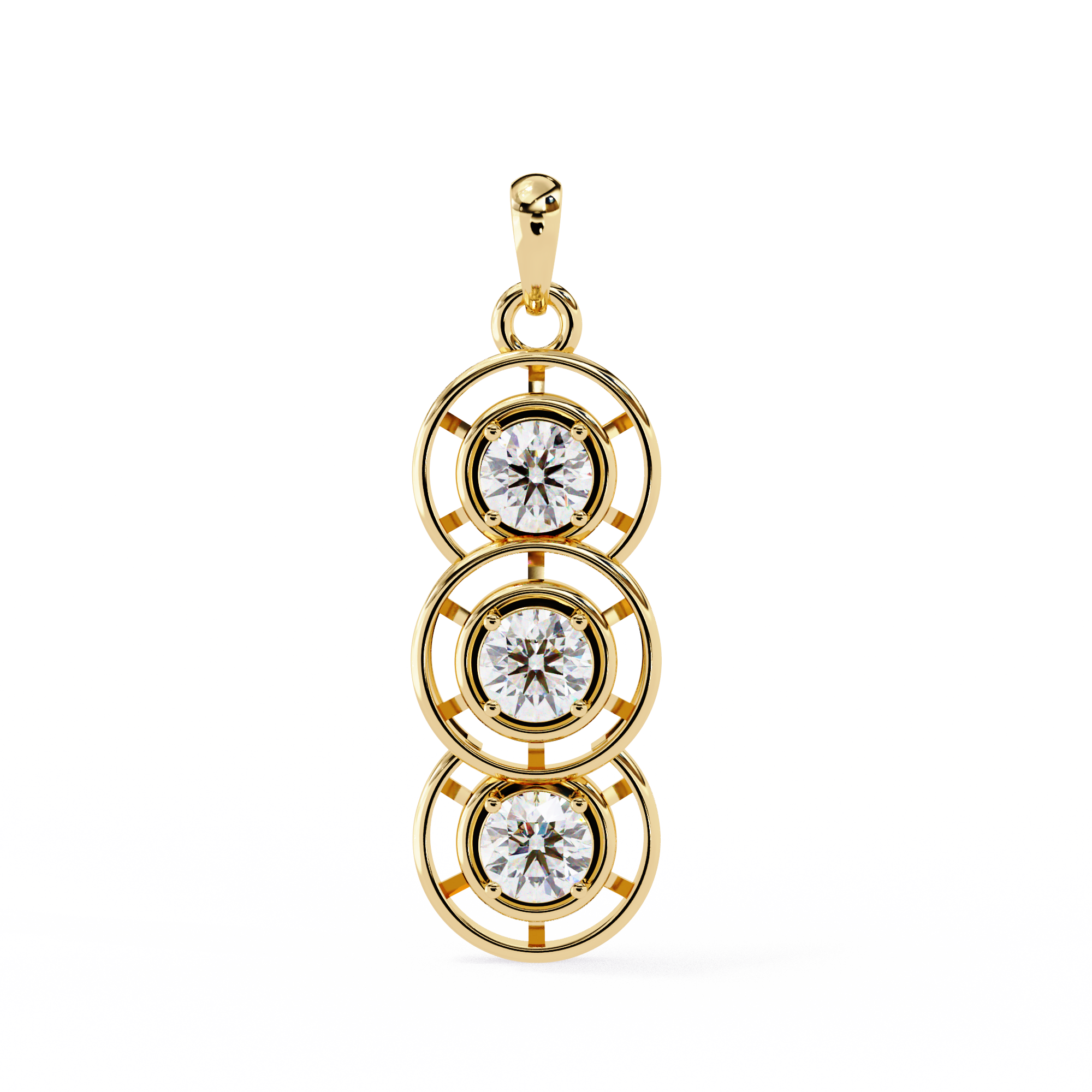 Solitairekart 1.24ct Natural Diamond Trinity Spark Pendant-H Color, VS1 Clarity